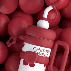 33oz Cherry Insulated Tumbler with Straw