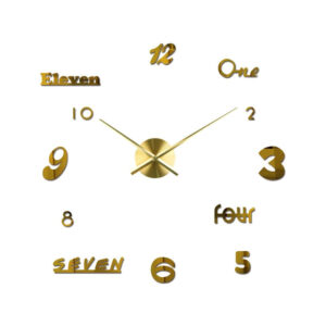 Paired Numerals Words Acrylic Wall Clock