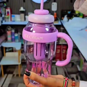 1300ml Large Capacity Ice Cream Bottle with Straw