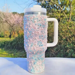 40oz Insulated Pearls Tumbler with Straw