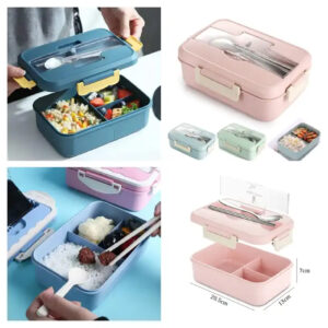 3 compartment Lunch Box with Cutlery