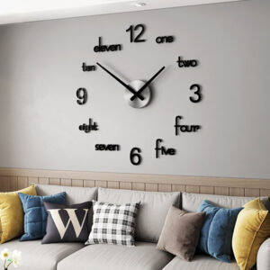 Number Words Acrylic Wall Clock