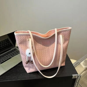 Leather Shopping and Traveling Tote Bag with Key Holder