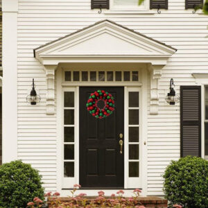 Christmas Tinsel Shatterproof Ball wreath Red and Green