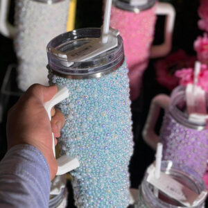 40oz Insulated Pearls Tumbler with Straw
