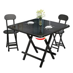 Folding Metal Chair with Backrest Black