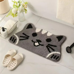 Gray Cat Rugs Cartoon Carpet 40X60cm