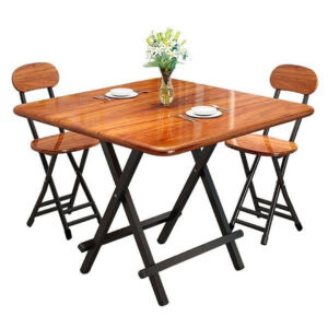 Folding Metal Chair with Backrest Brown