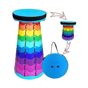 Portable Height-adjustable, Telescopic Folding Stool