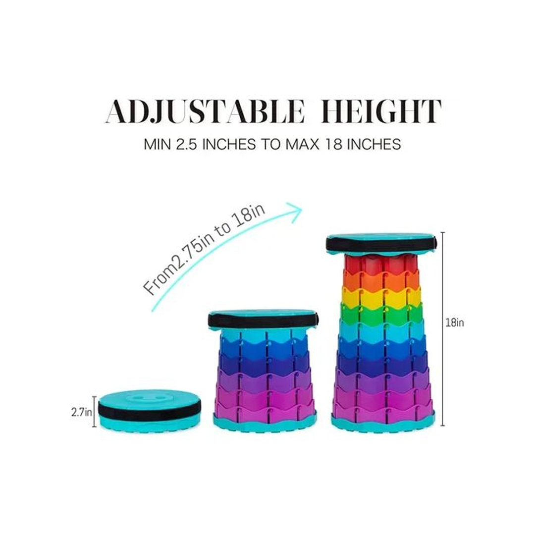 Portable Height-adjustable, Telescopic Folding Stool - Image 3