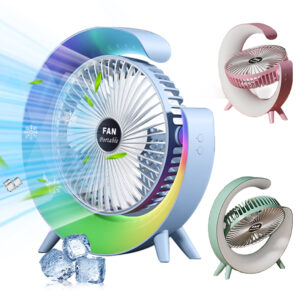 3 Speeds USB Desk Fan with RGB Mood Light