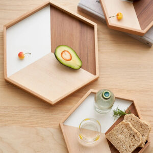 3 in 1 Hexagon Bamboo Tray